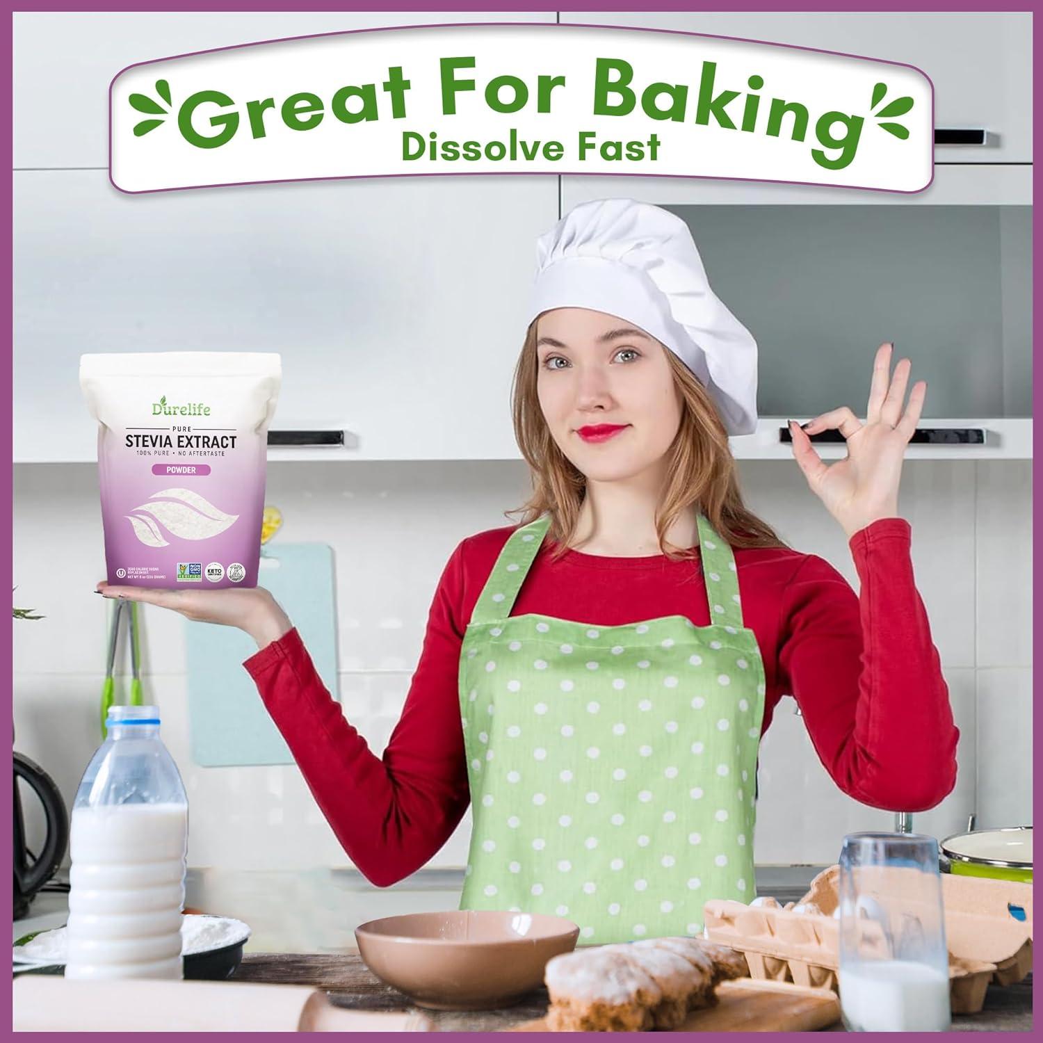 Durelife Extracto de Stevia Puro 227 g - Sin Eritritol, Cero Calorías