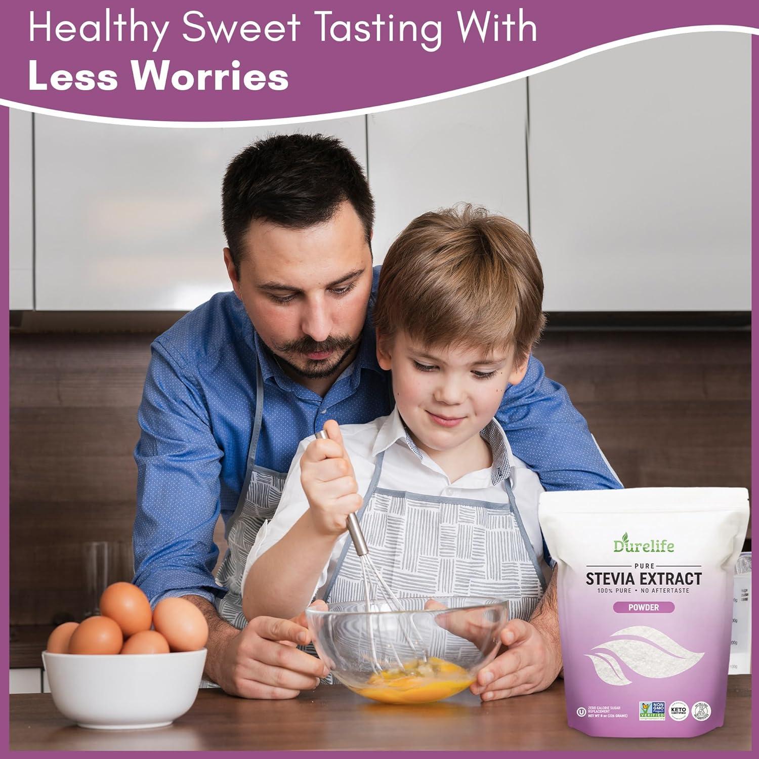 Durelife Extracto de Stevia Puro 227 g - Sin Eritritol, Cero Calorías