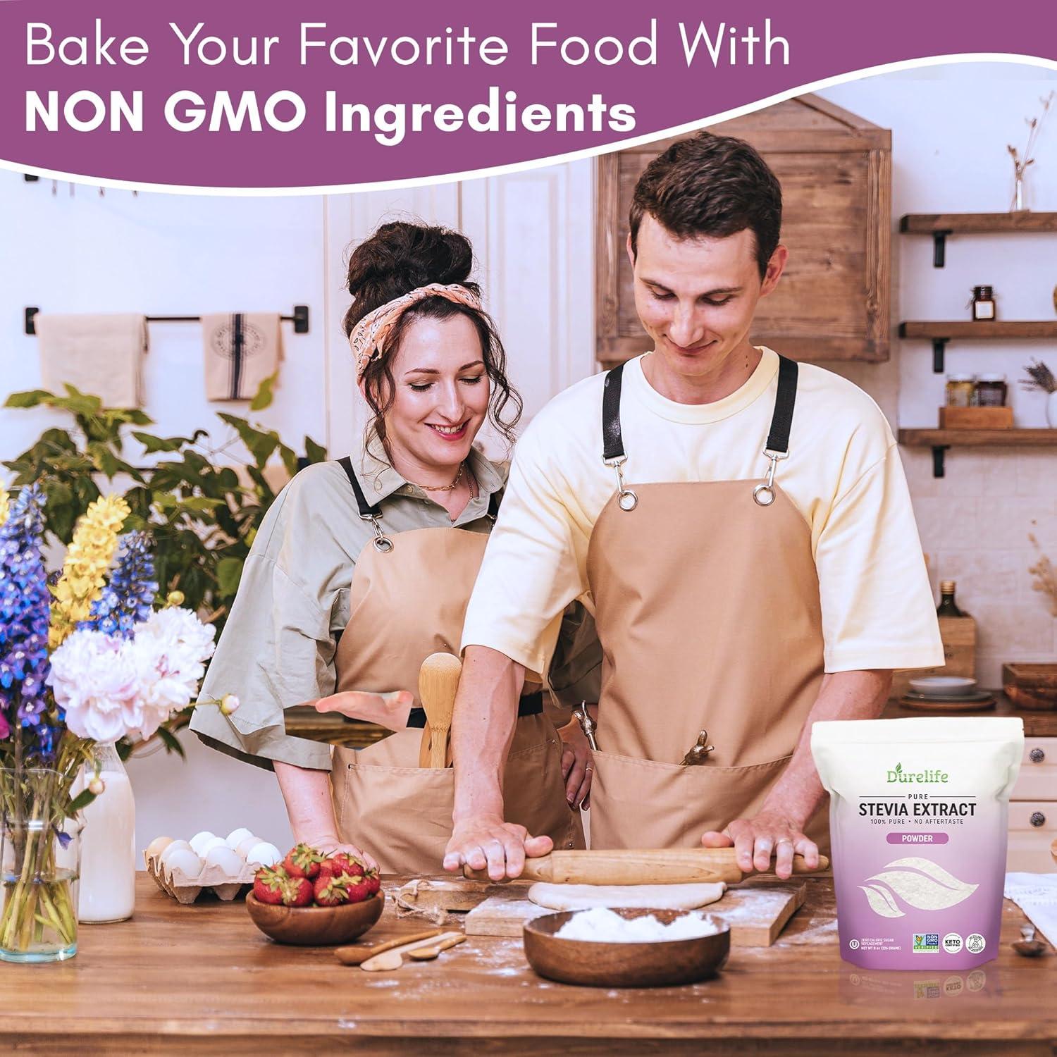 Durelife Extracto de Stevia Puro 227 g - Sin Eritritol, Cero Calorías