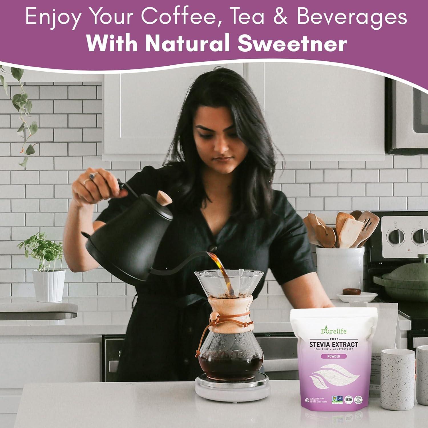 Durelife Extracto de Stevia Puro 227 g - Sin Eritritol, Cero Calorías