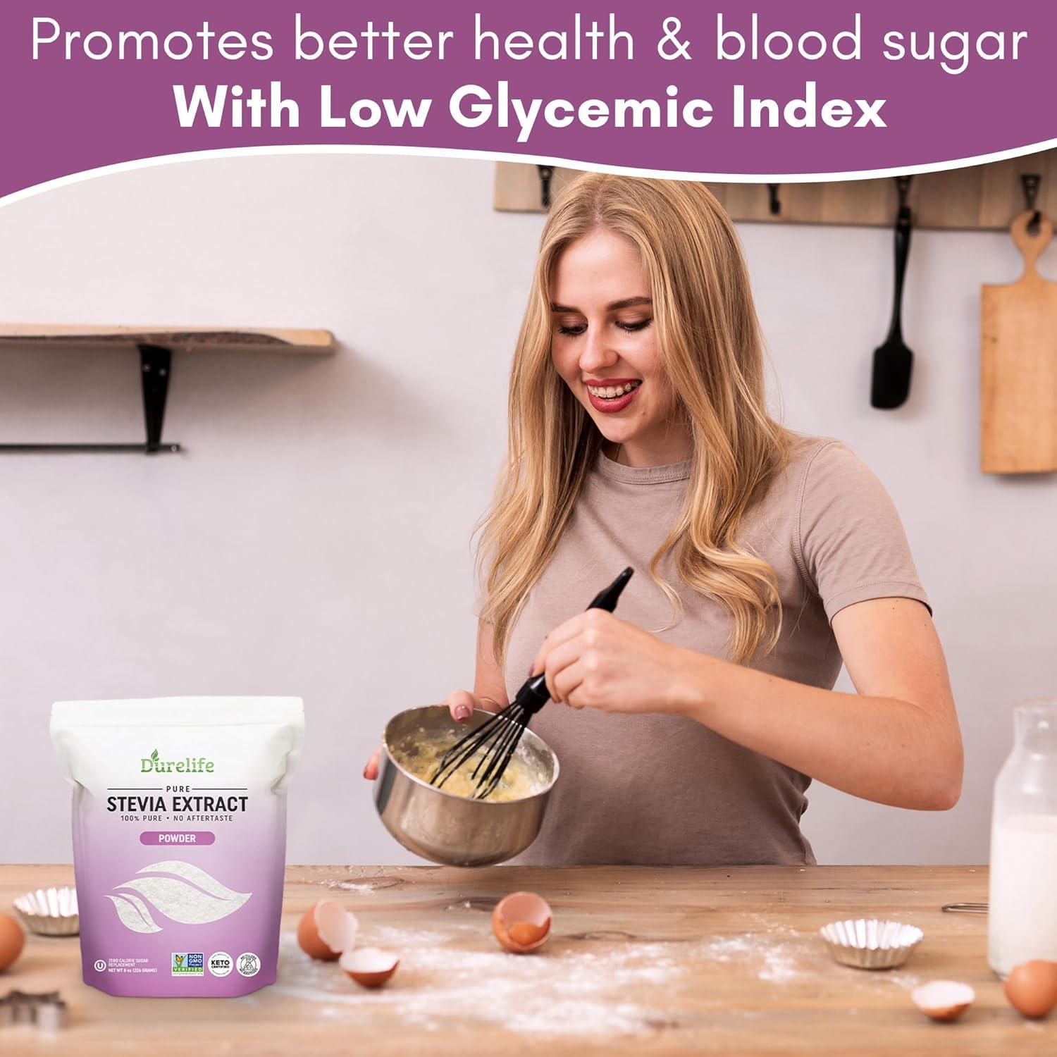 Durelife Extracto de Stevia Puro 227 g - Sin Eritritol, Cero Calorías