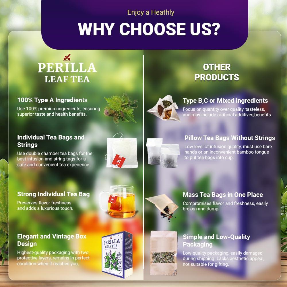 Bolsitas de Té de Hoja de Perilla VUONG MART 60+5 Unidades 100% Natural