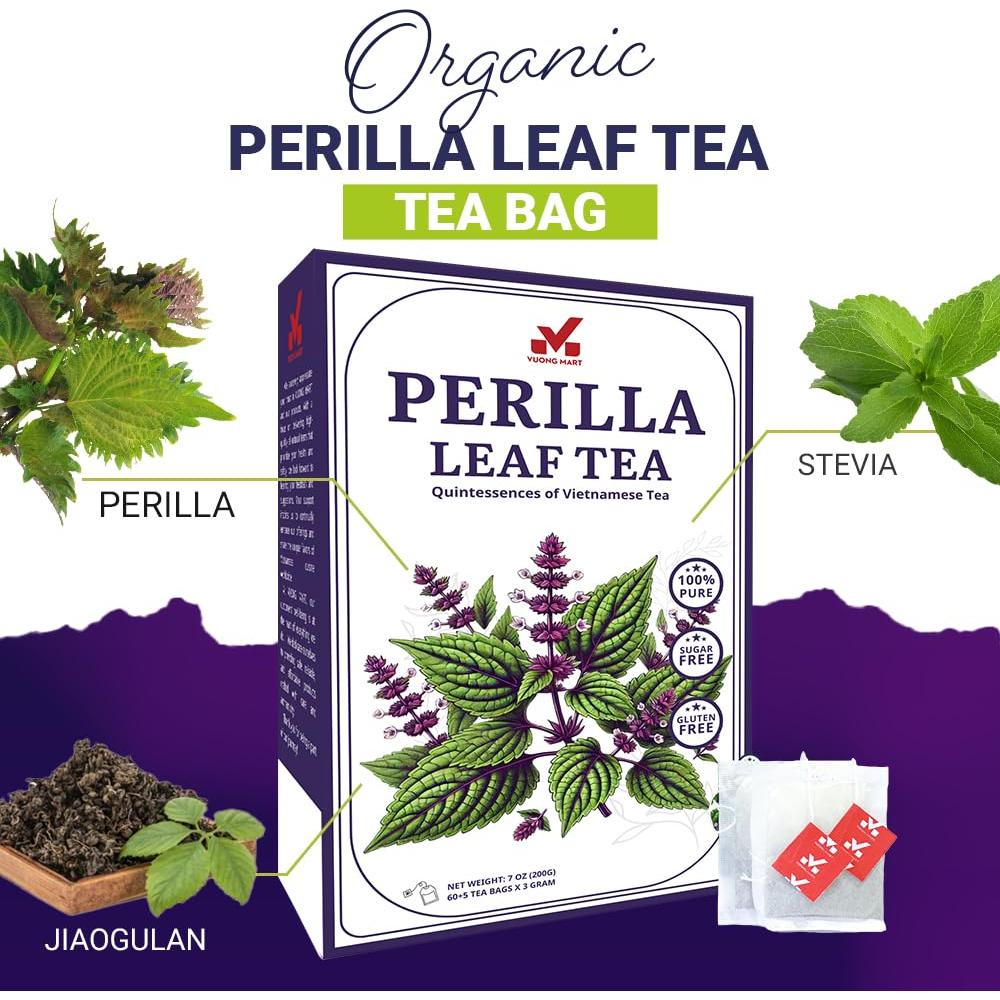 Bolsitas de Té de Hoja de Perilla VUONG MART 60+5 Unidades 100% Natural