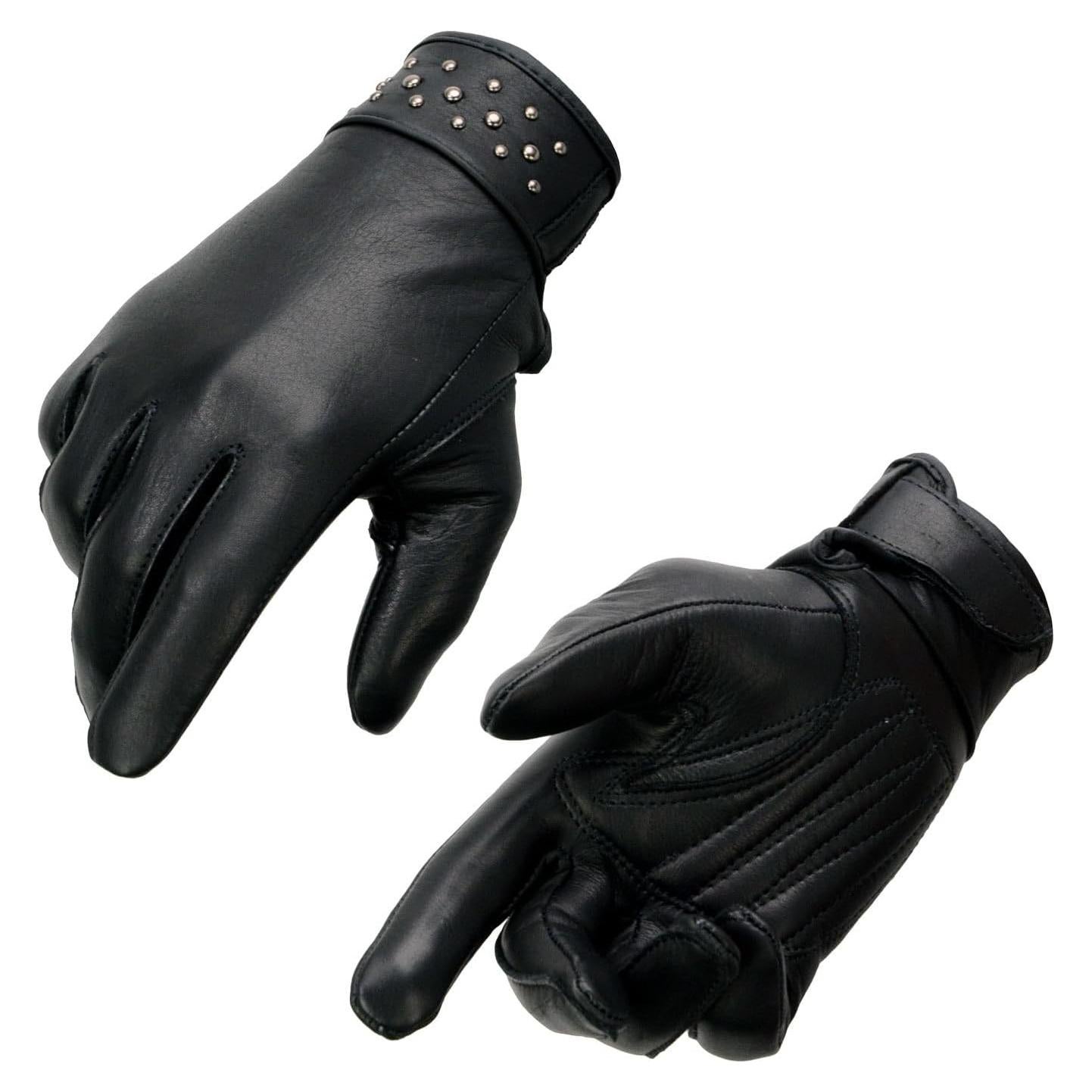 Guantes de moto mujer Milwaukee Leather MG7760 cuero negro