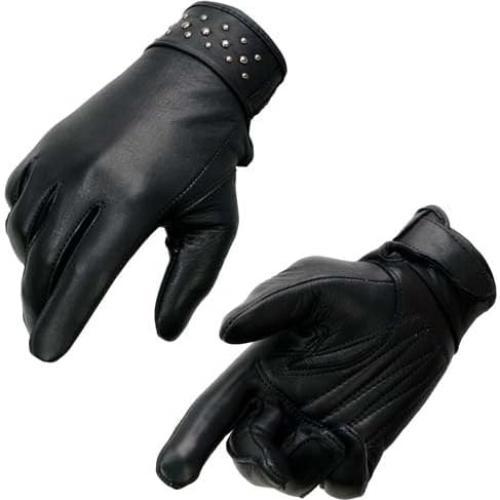Guantes de moto mujer Milwaukee Leather MG7760 cuero negro