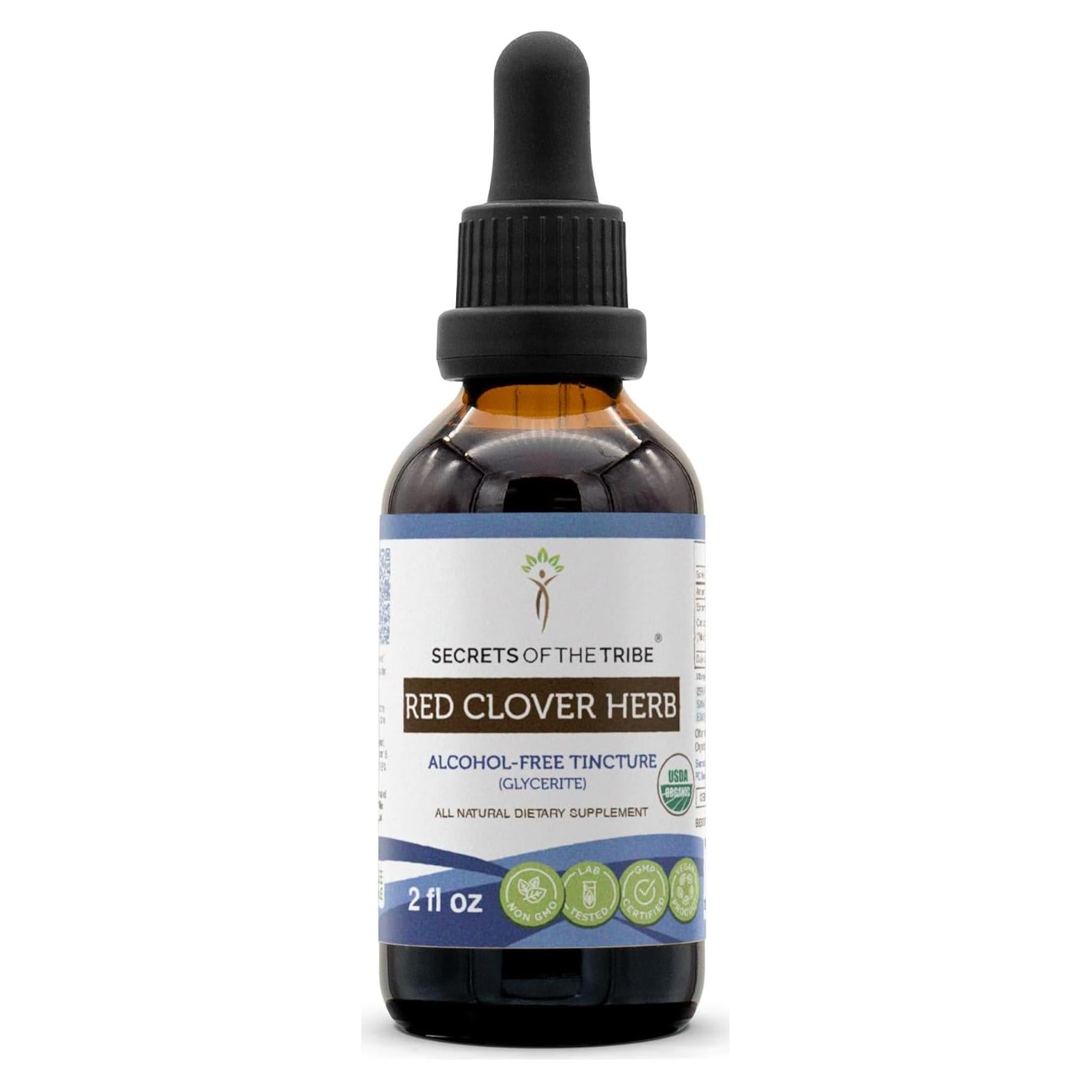 Tintura Orgánica de Hierba de Trébol Rojo 59.15 ml - Secretos de la Tribu