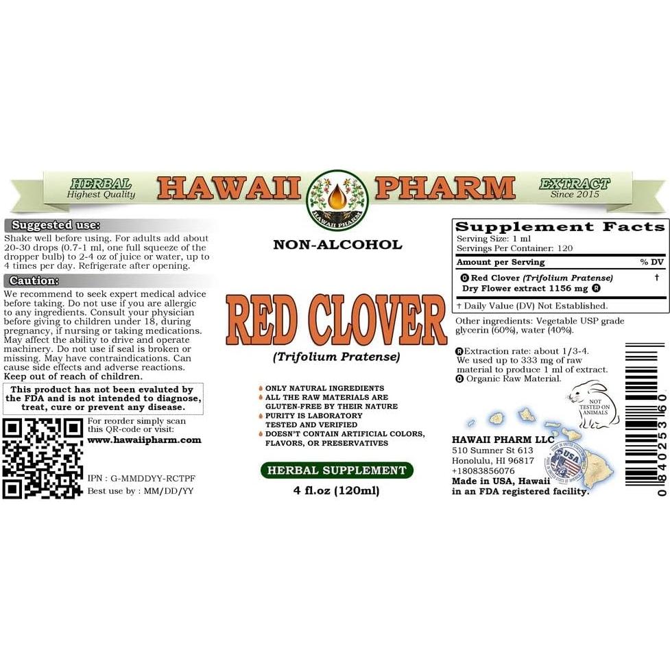 Extracto Líquido de Trébol Rojo Hawaii Pharm 59.15 ml Sin Alcohol