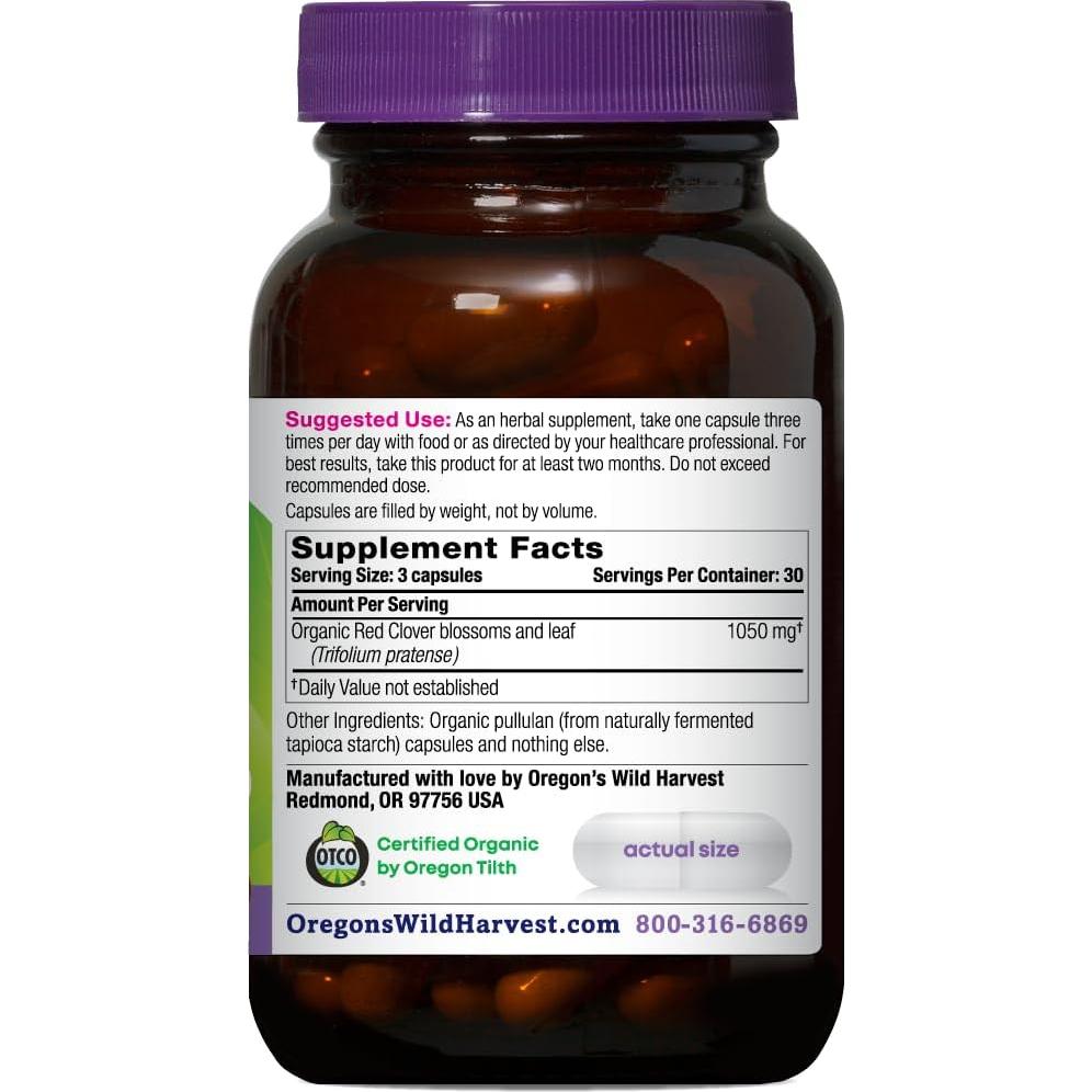 Cápsulas de Trébol Rojo Oregon's Wild Harvest 90ct Veganas