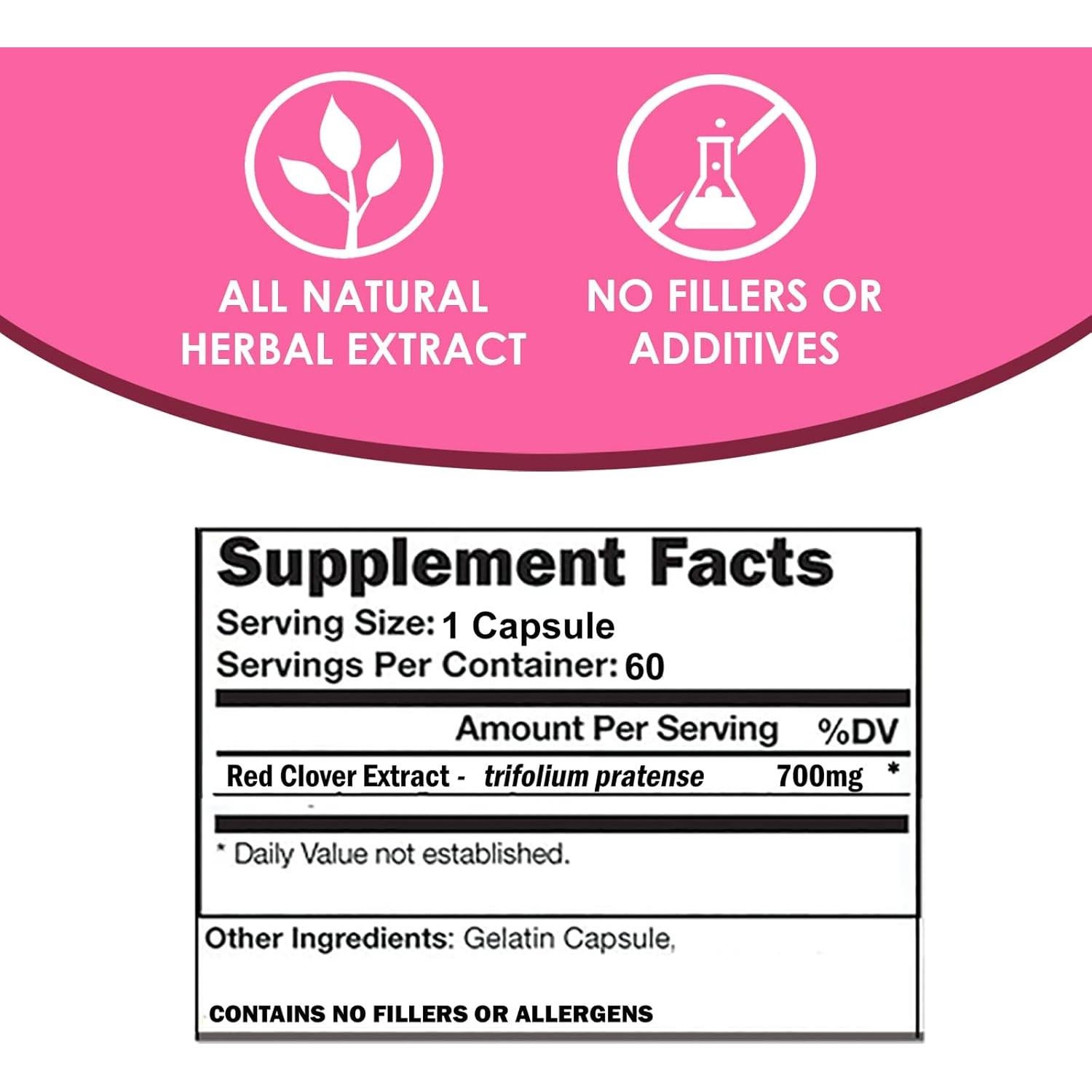 VH Nutrition Trébol Rojo 700mg | 60 Cápsulas para Menopausia