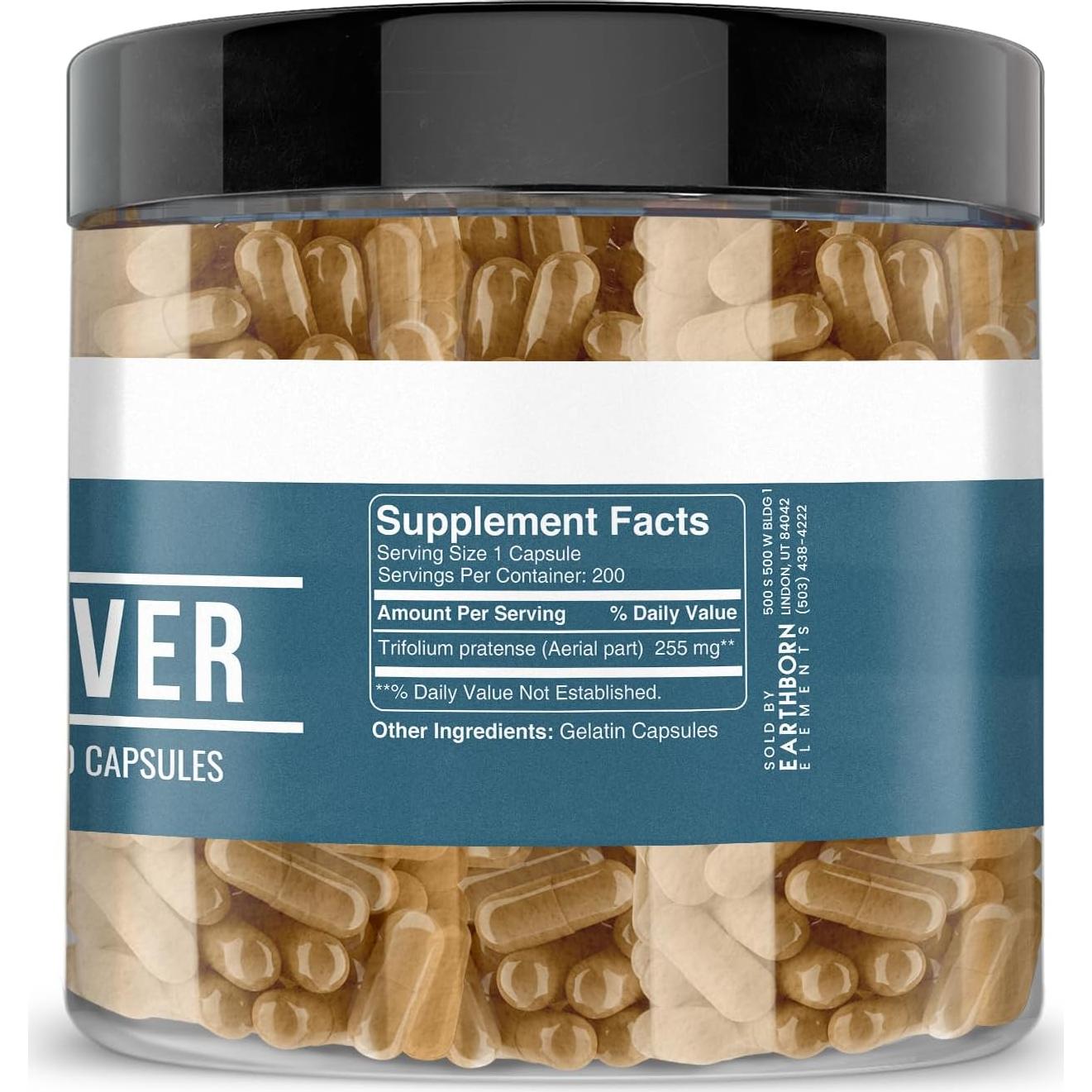 Cápsulas de Trébol Rojo Elementos de la Tierra 200 Unidades