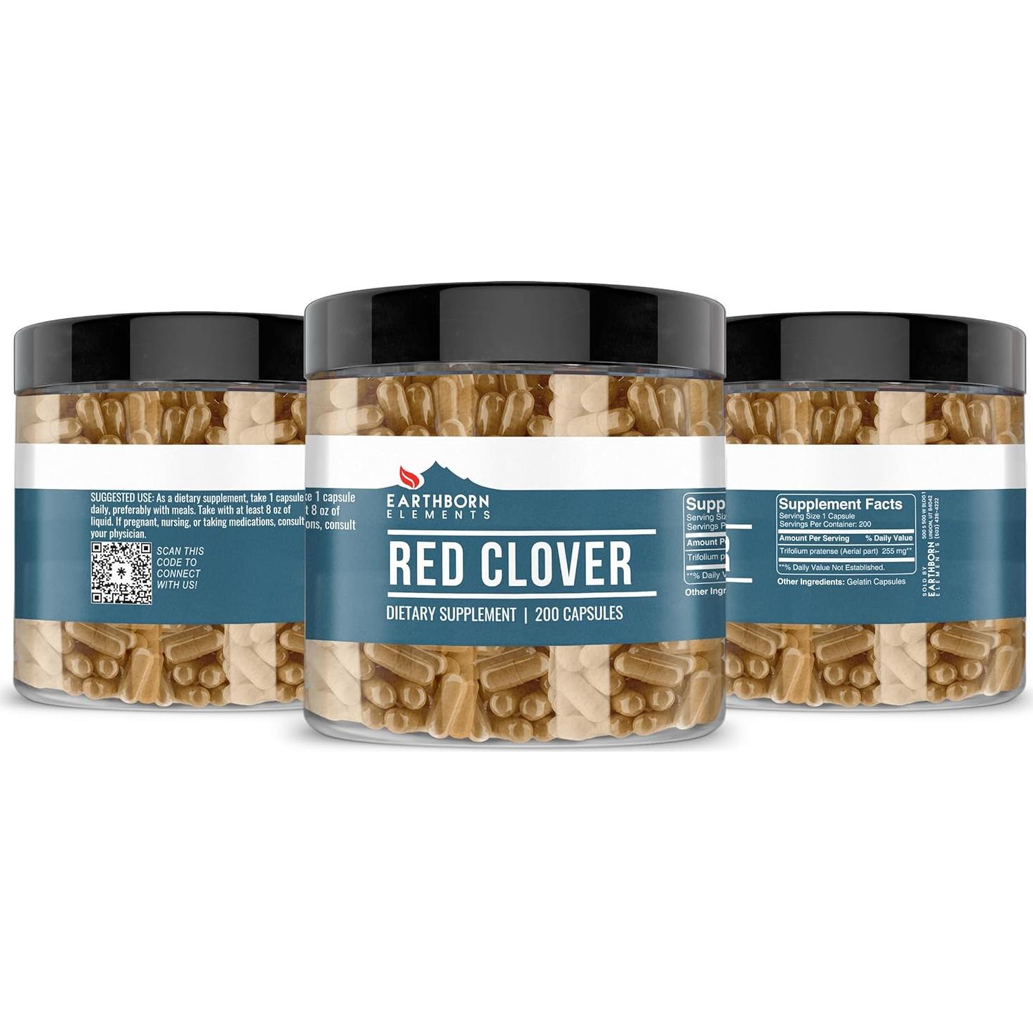 Cápsulas de Trébol Rojo Elementos de la Tierra 200 Unidades