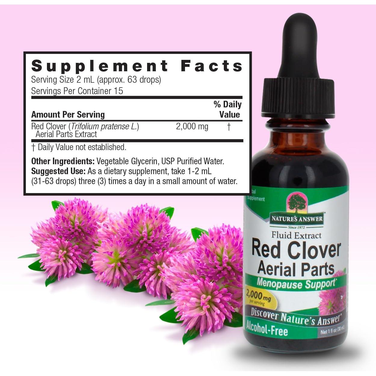 Extracto de Trébol Rojo Nature's Answer 30 ml - Soporte Menopáusico