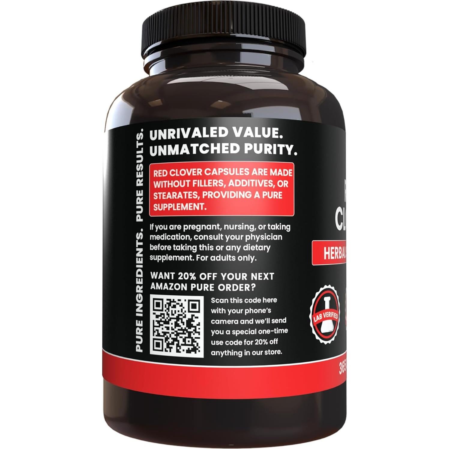 Cápsulas de Trébol Rojo Ingredientes Originales Puros 365 Unidades