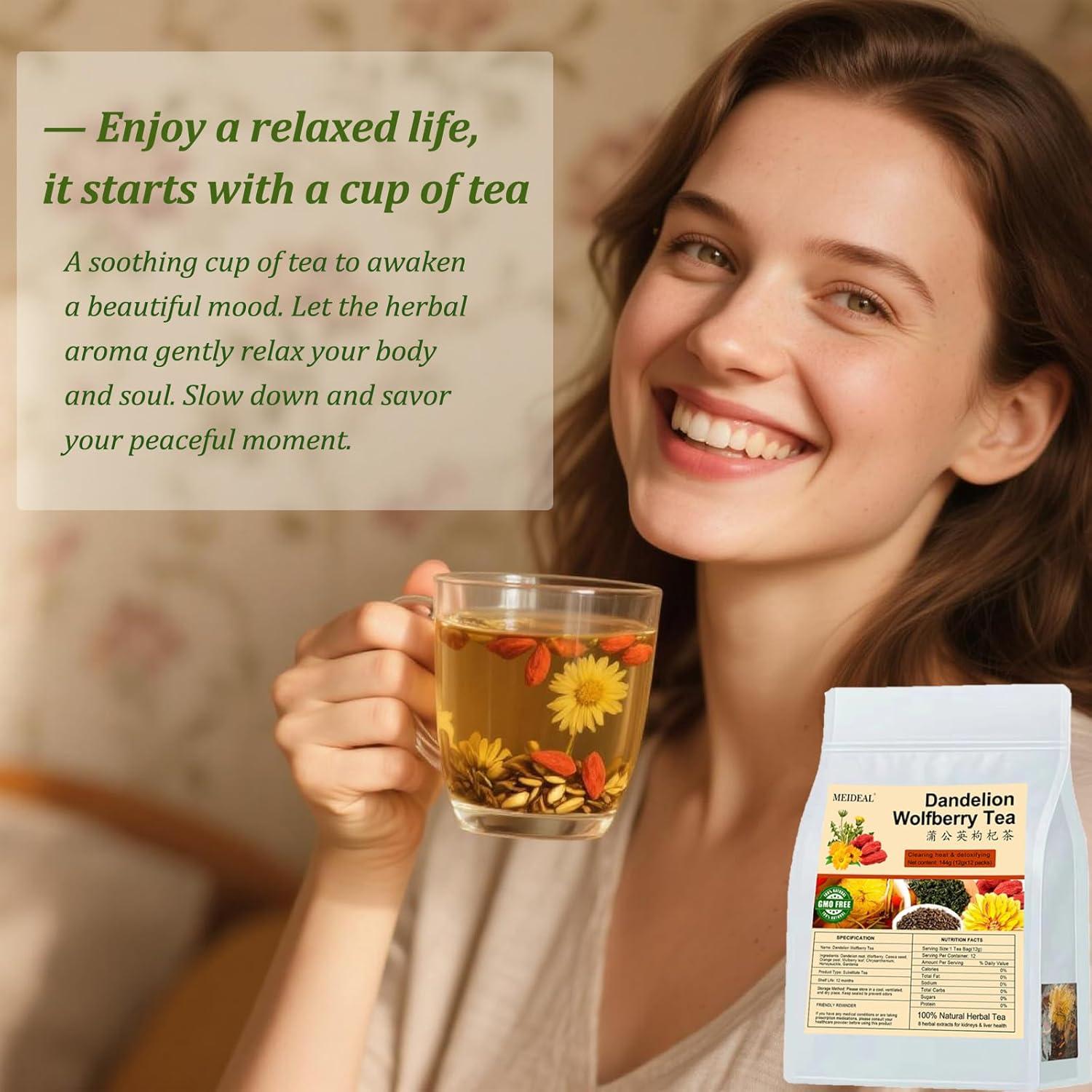 Té Orgánico de Diente de León y Goji Meideal 288g 24 Pcs