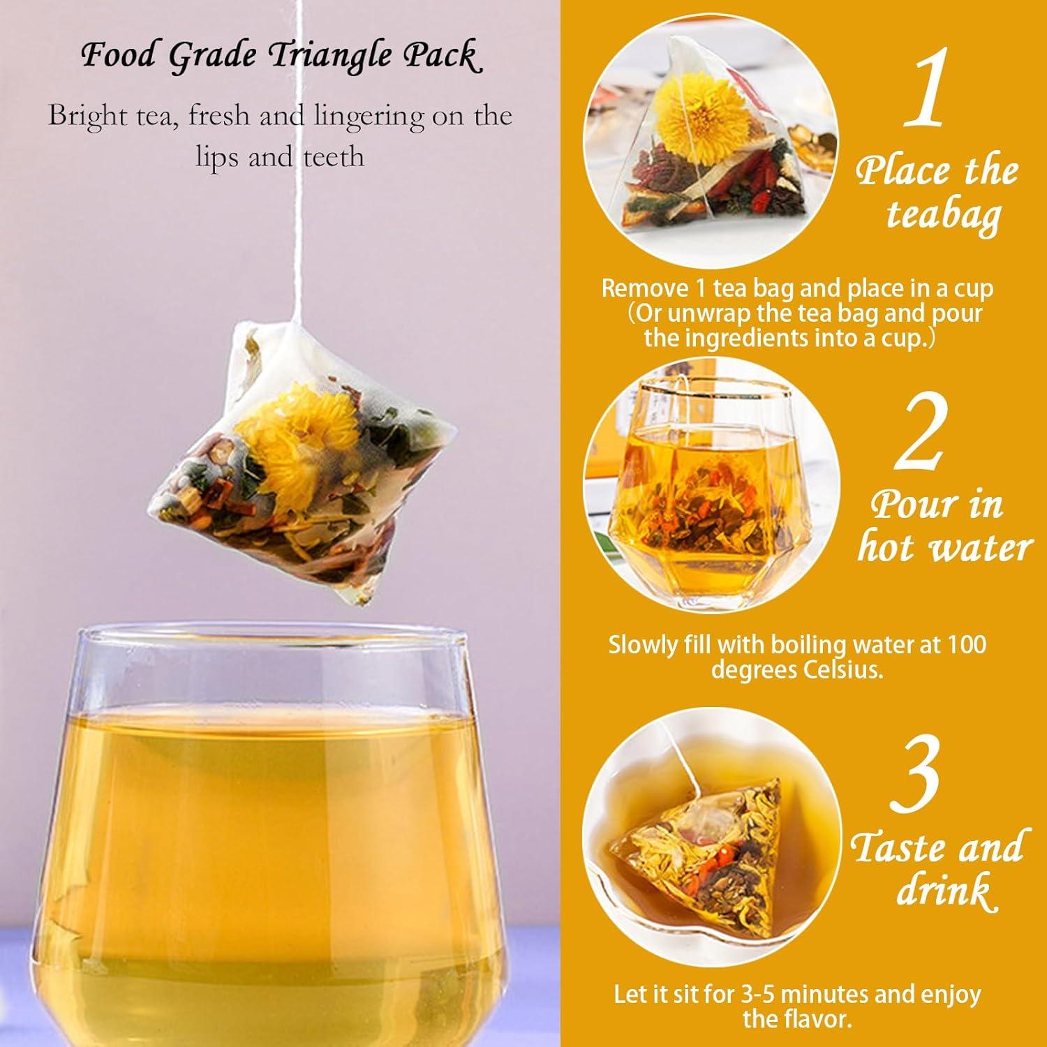 Té Herbal de Goji Berry y Crisantemo 30 Bolsas - Vegano