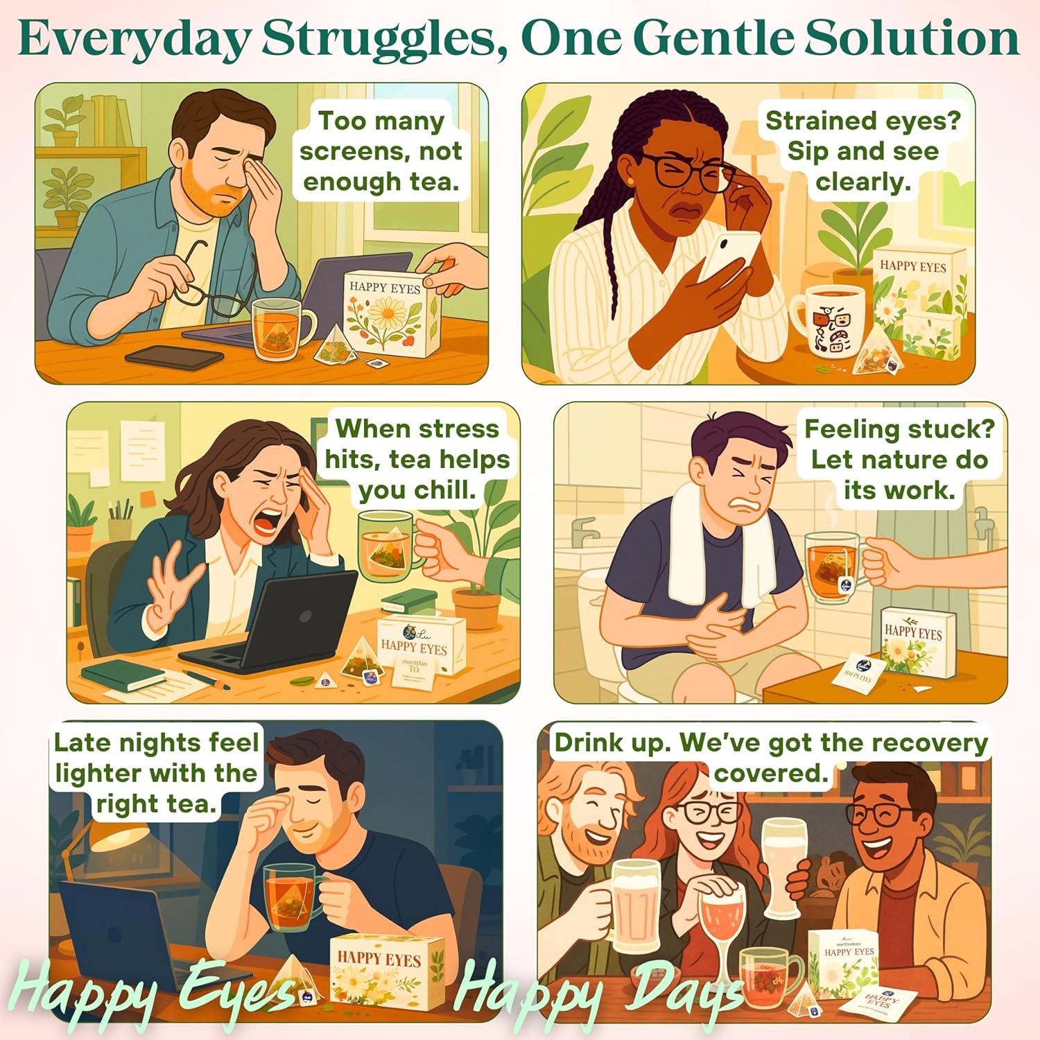 Té de Ojos Felices Dr. Lu 100% Natural 15 Bolsas Detox