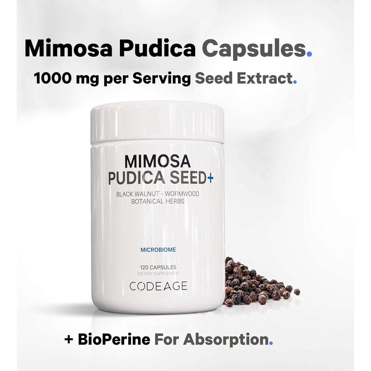 Cápsulas de Semilla de Mimosa Pudica Orgánica Codeage - 120 Unidades