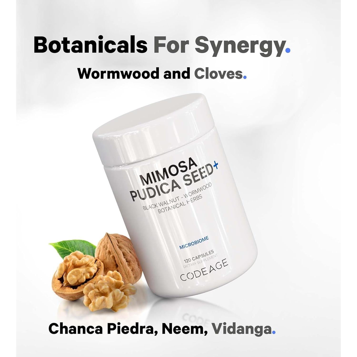 Cápsulas de Semilla de Mimosa Pudica Orgánica Codeage - 120 Unidades