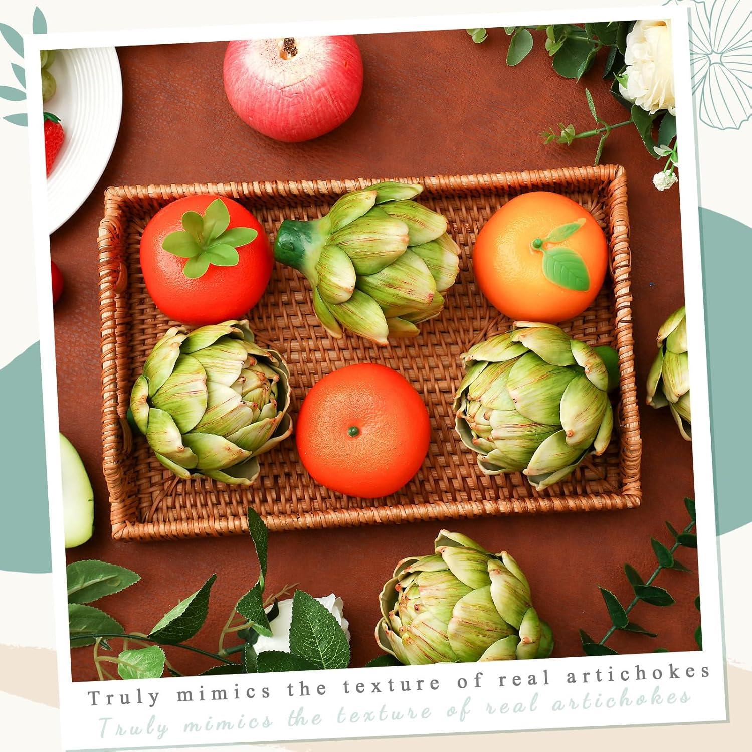 Alcachofas Artificiales Verdes Timgle - 2 Pcs Grande Decoración