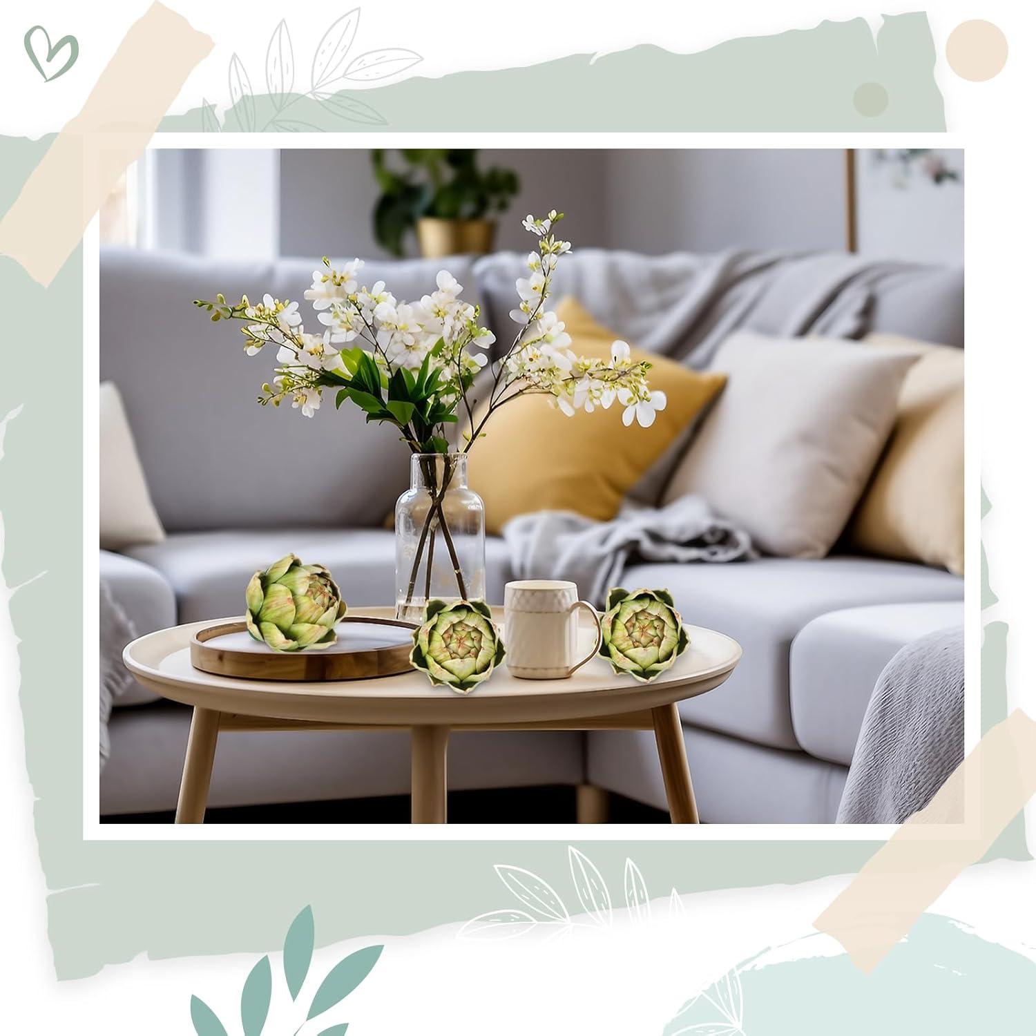 Alcachofas Artificiales Verdes Timgle - 2 Pcs Grande Decoración