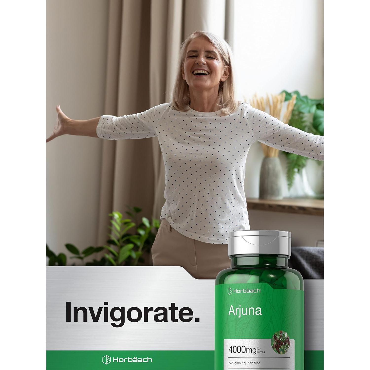 Cápsulas de Arjuna Horbaach 4000mg | 120 Unidades | Sin OGM, Sin Gluten