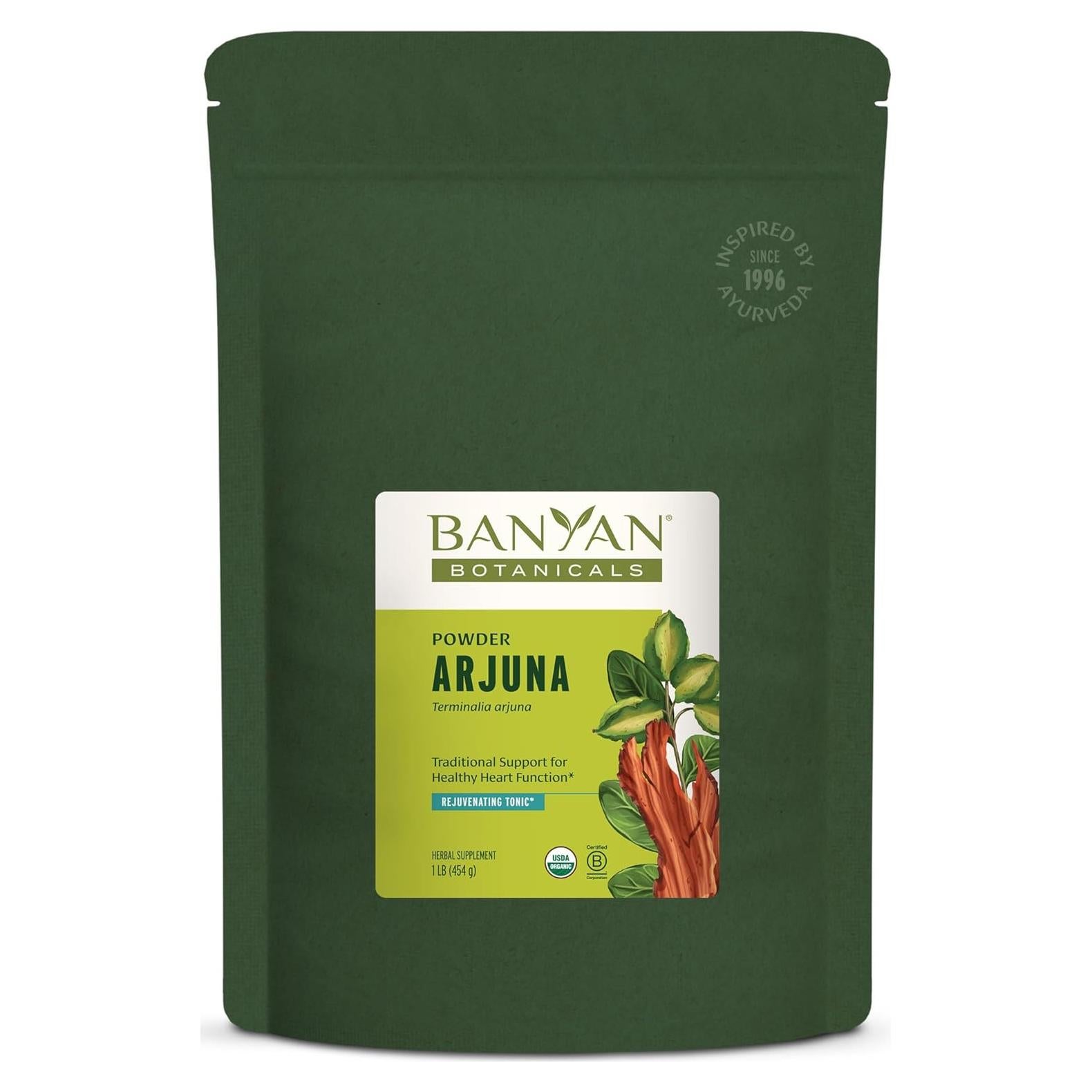 Polvo de Corteza de Arjuna Banyan Botanicals 454g - Suplemento Cardíaco Orgánico