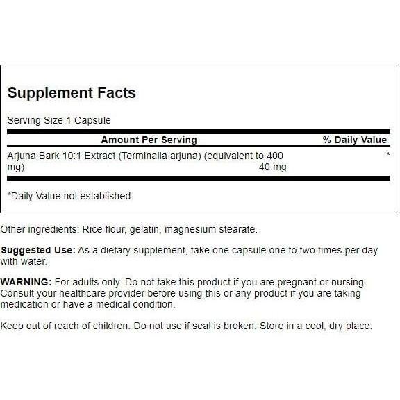 Corteza de Arjuna Swanson 40 mg 60 Cápsulas Salud Cardiovascular