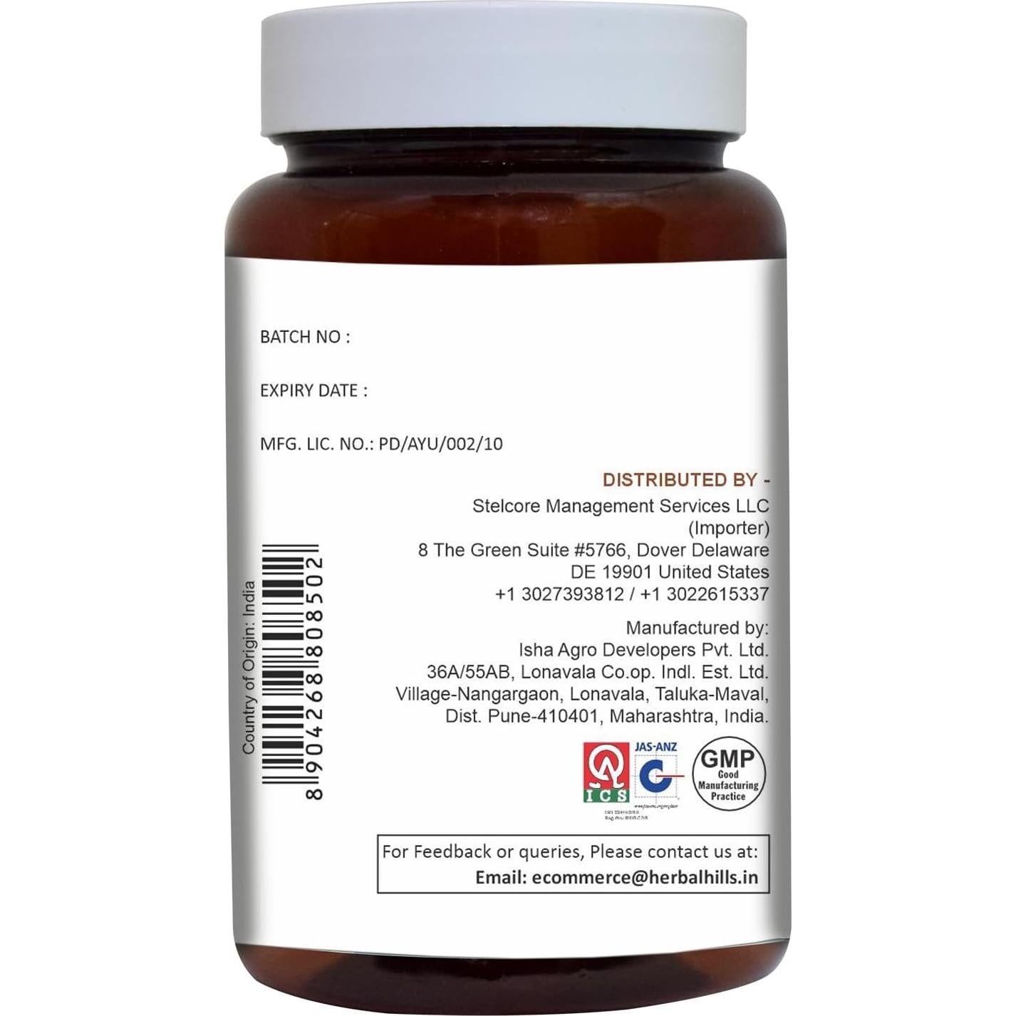 Cápsulas de Arjuna Herbal Hills 120 unidades 500 mg Suplemento