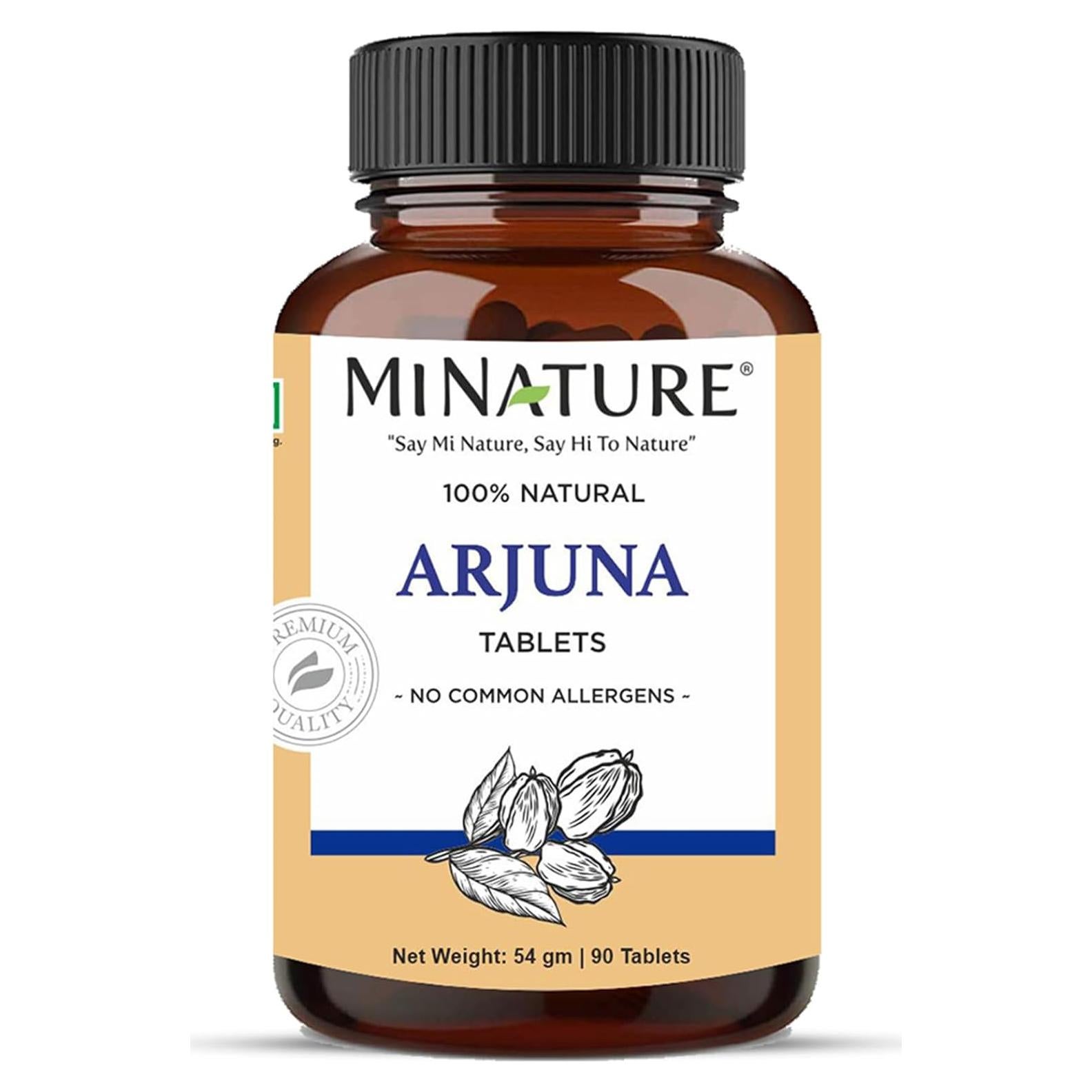 Tabletas de Arjuna 1000mg mi Nature - 90 Tabletas Naturales