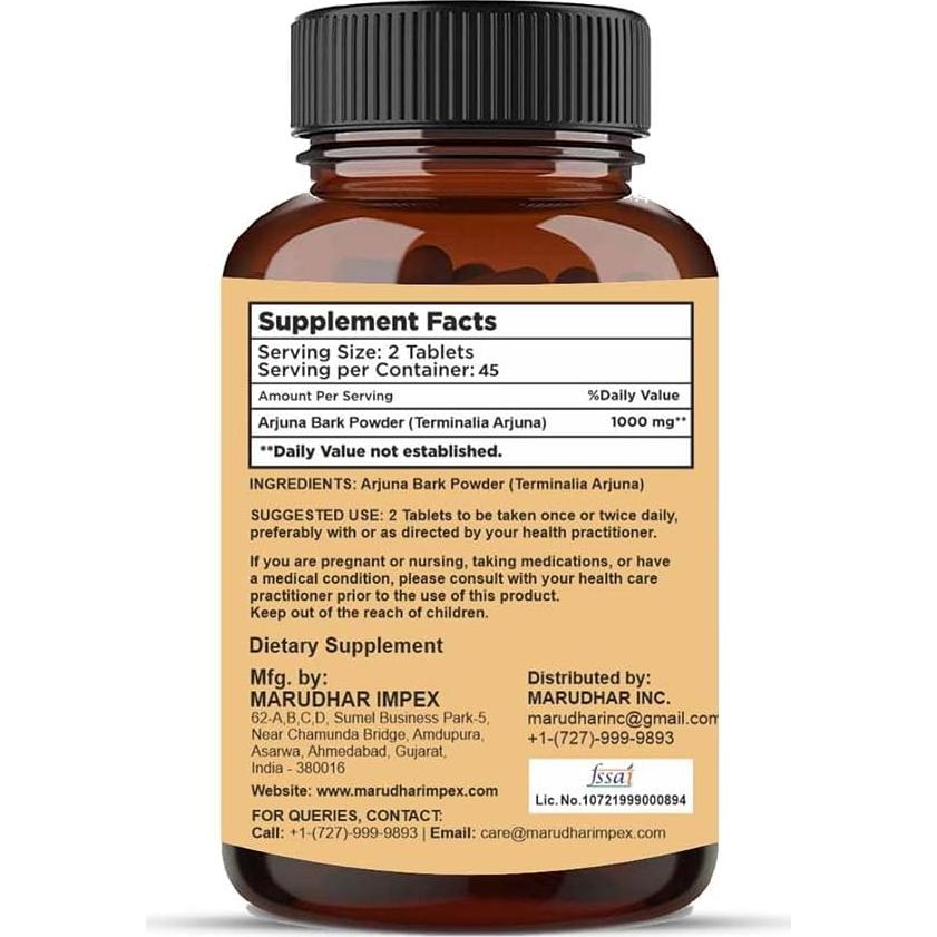 Tabletas de Arjuna 1000mg mi Nature - 90 Tabletas Naturales