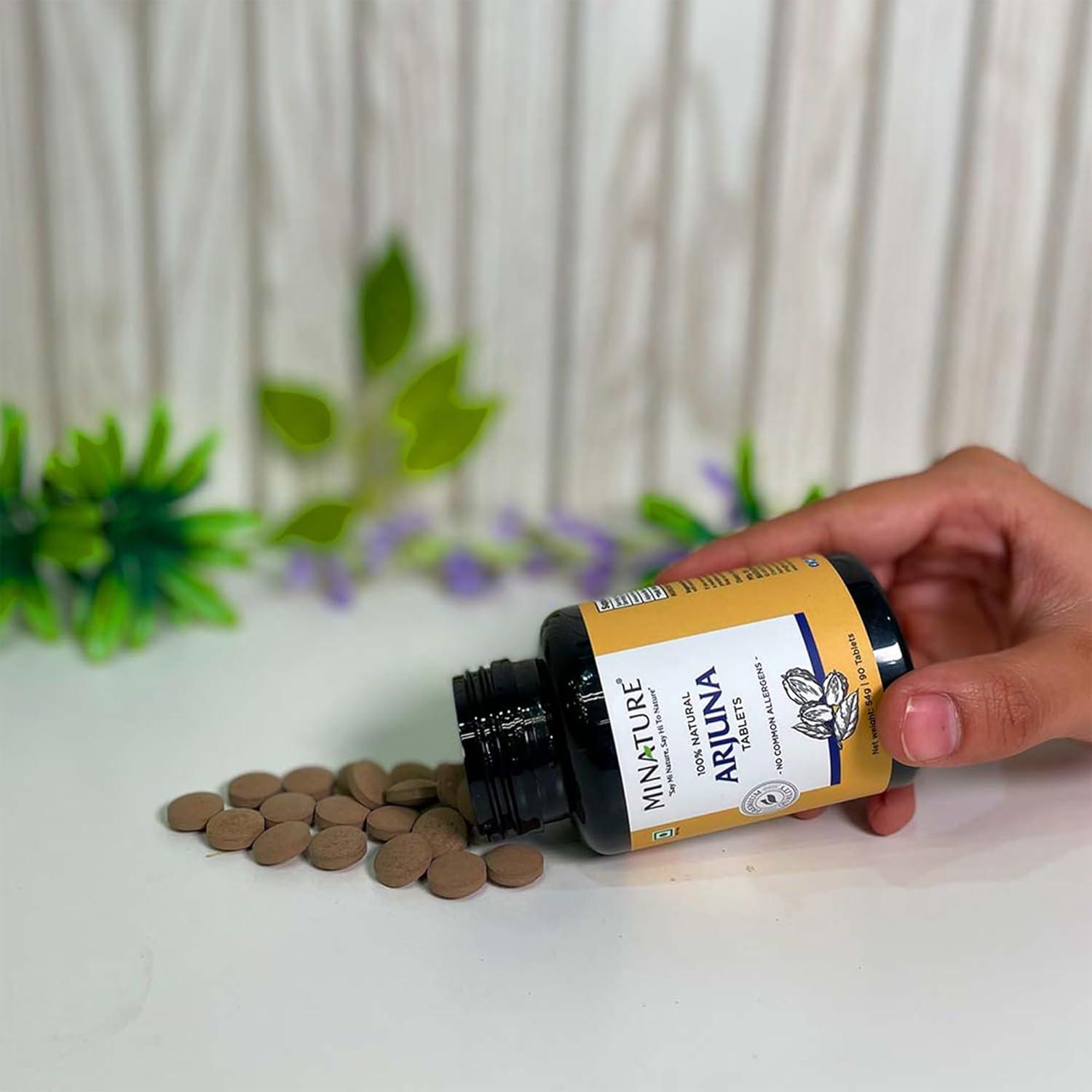 Tabletas de Arjuna 1000mg mi Nature - 90 Tabletas Naturales