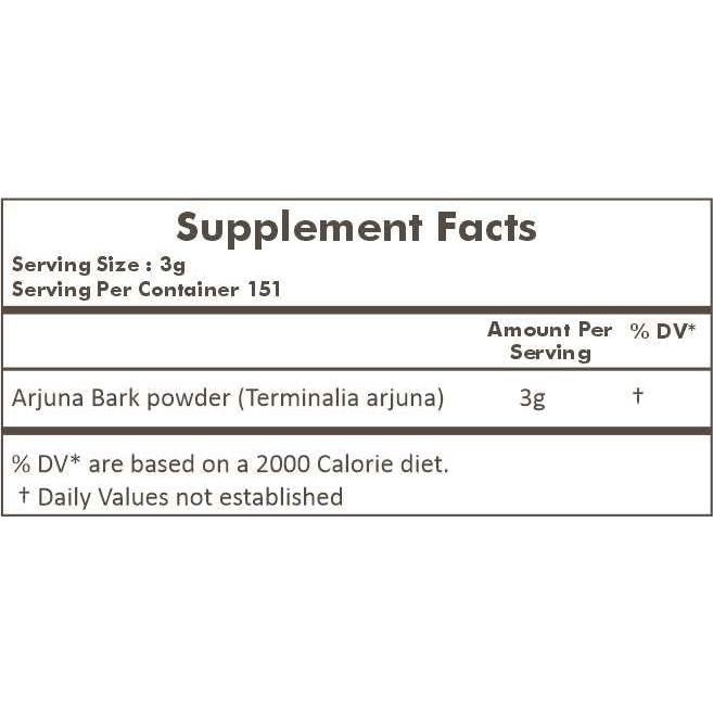 Polvo de Corteza de Arjuna Herbal Hills 454g - Suplemento Natural