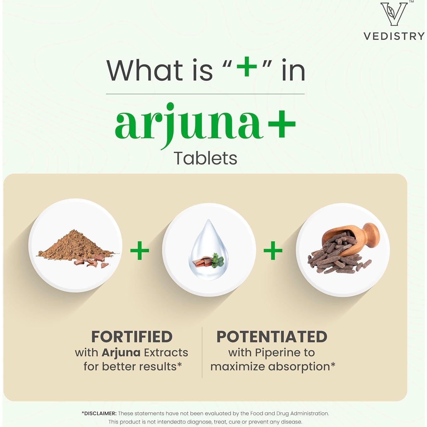 Tabletas de Arjuna 1100mg Vedistry | Suplemento Cardiovascular 60 Unidades