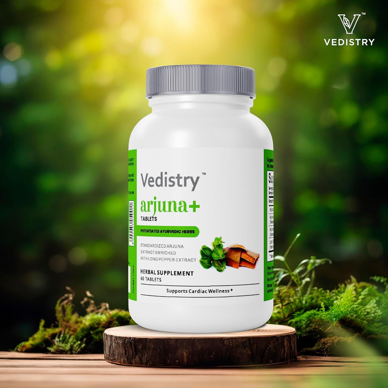Tabletas de Arjuna 1100mg Vedistry | Suplemento Cardiovascular 60 Unidades