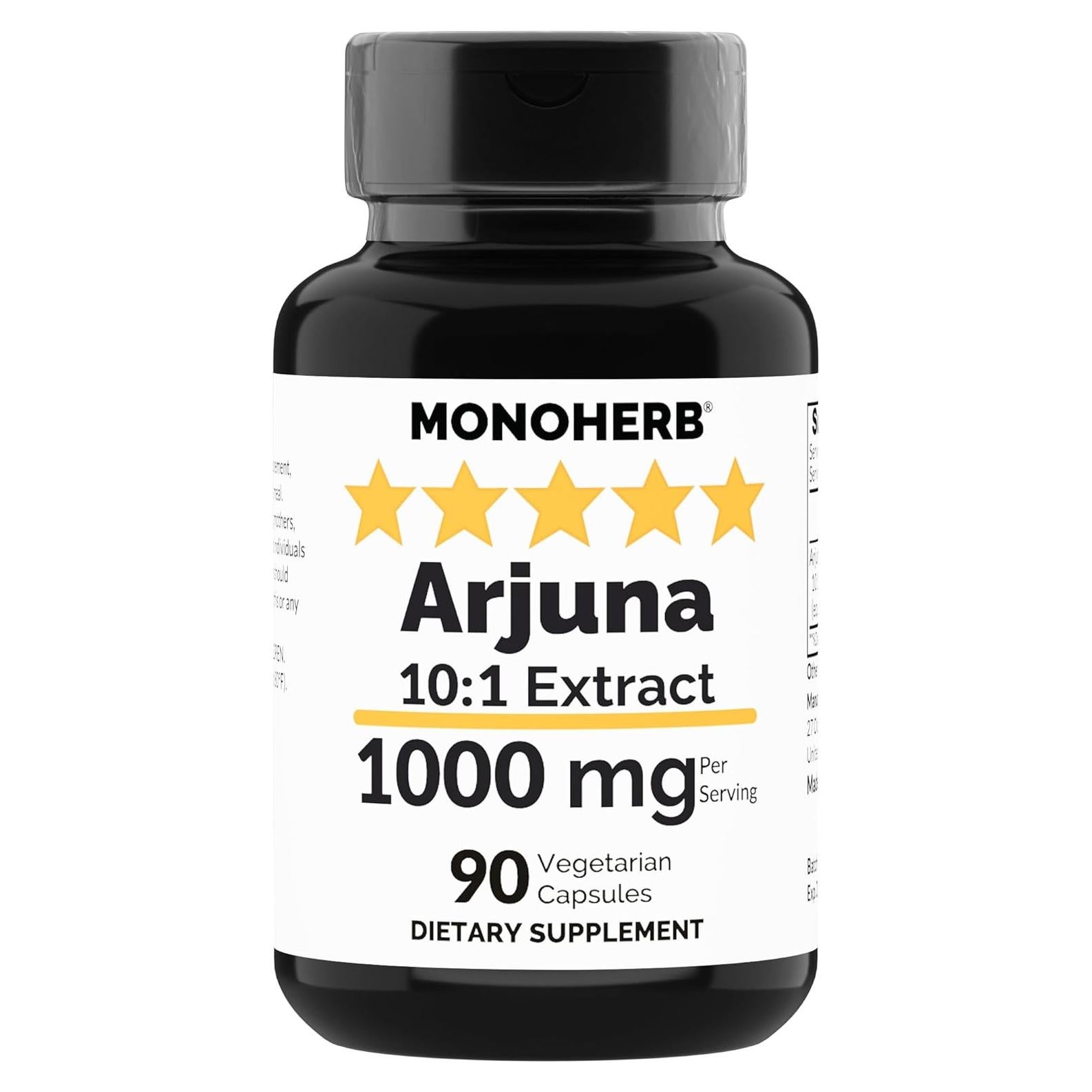 Extracto de Arjuna Monoherb 1000 mg - 90 Cápsulas Vegetarianas