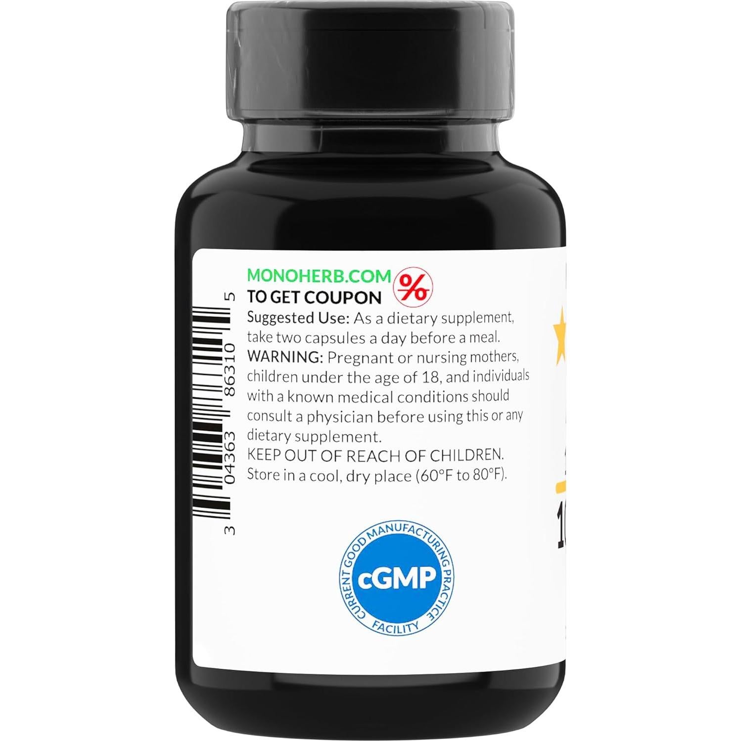 Extracto de Arjuna Monoherb 1000 mg - 90 Cápsulas Vegetarianas