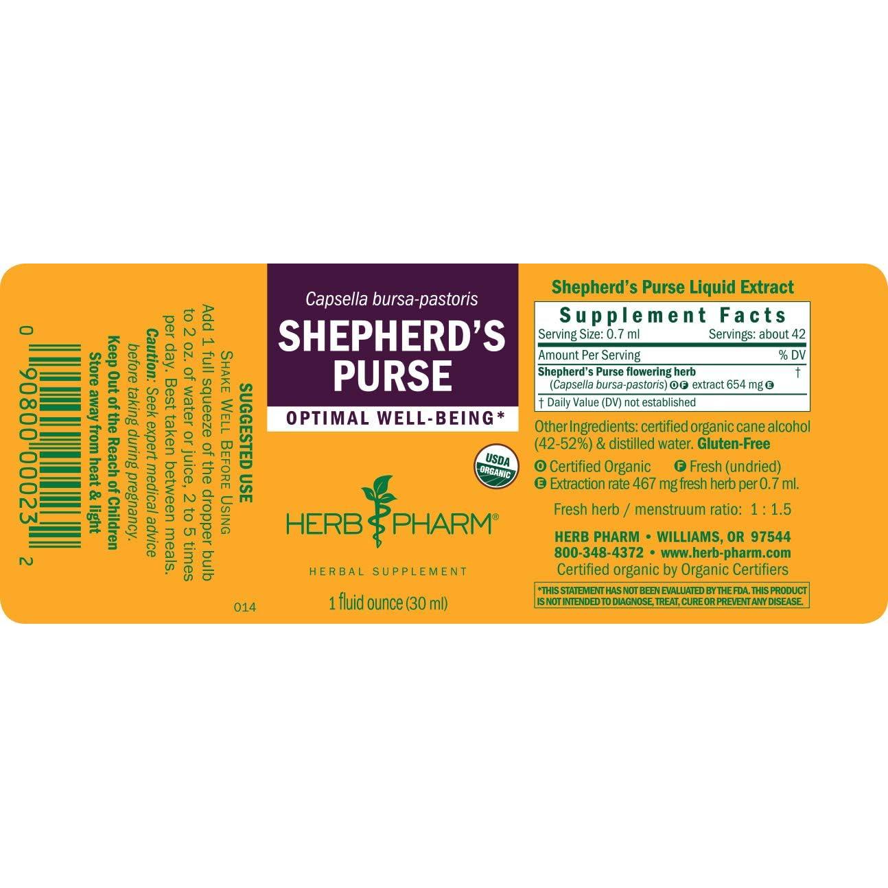 Extracto Líquido de Bolsa de Pastor Herb Pharm 30 ml Orgánico