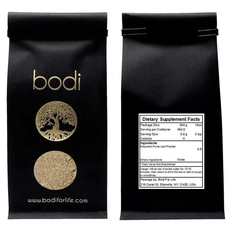 Polvo de Hoja de Bolsa de Pastor Bodi 113.4g 100% Natural