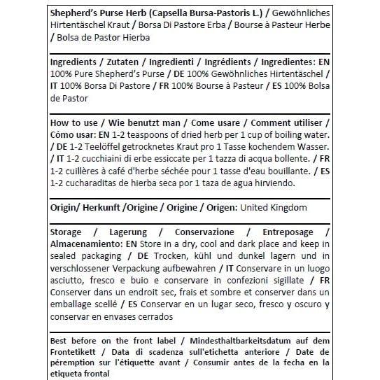 Hierba Bolsa de Pastor Orgánica Shender Group 50g - Té Herbal