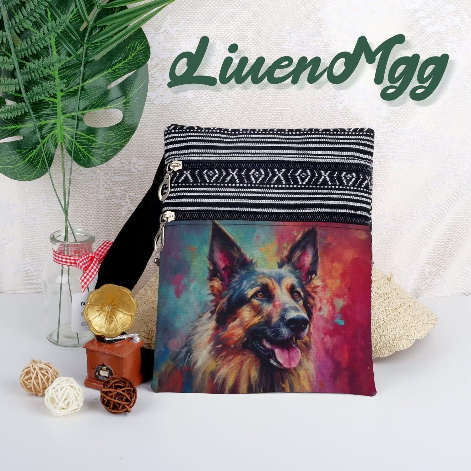 Bolsa Cruzada LiuenMgg Étnica para Perro Pastor Alemán 23.5x19cm