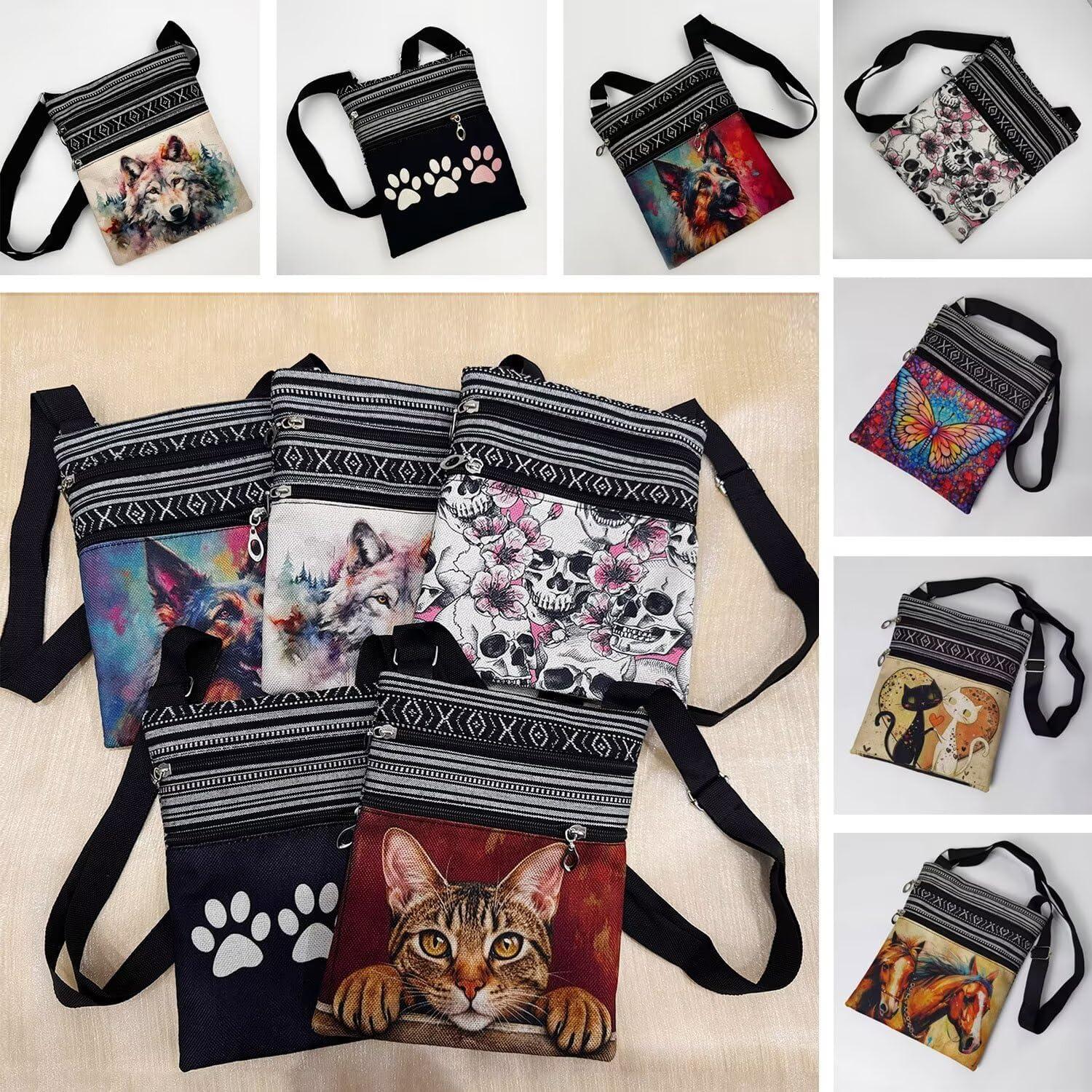 Bolsa Cruzada LiuenMgg Étnica para Perro Pastor Alemán 23.5x19cm