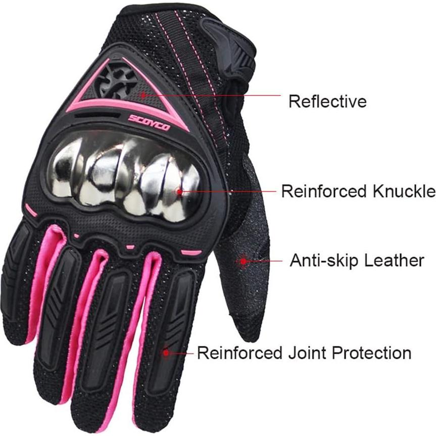 Guantes de Motocicleta Scoyco MC44W para Mujer Azul