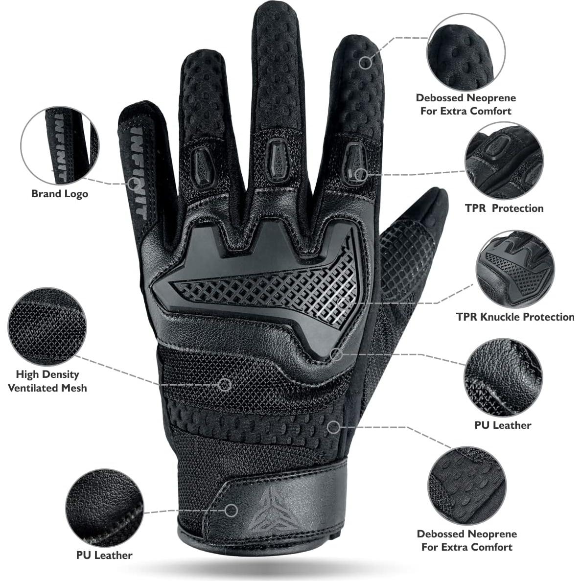 Guantes de Motocicleta INFINIT Safe Grip para Hombre - Táctiles