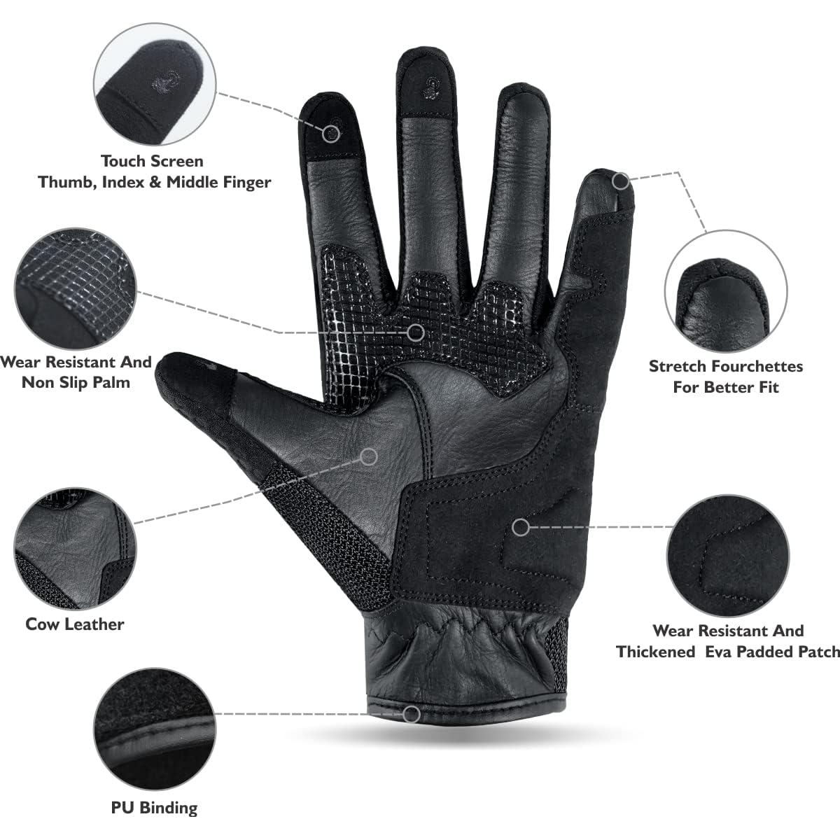 Guantes de Motocicleta INFINIT Safe Grip para Hombre - Táctiles