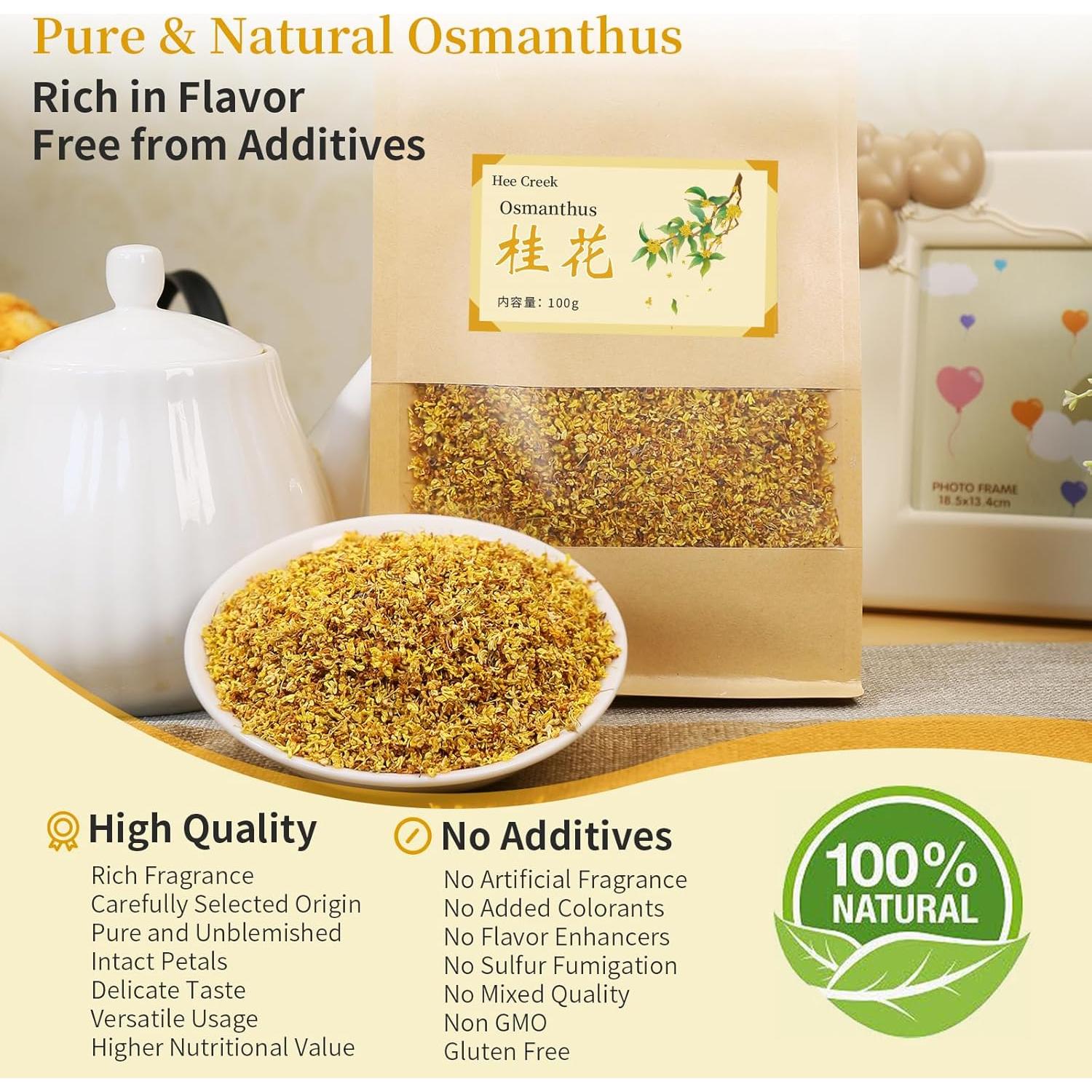 Té de Osmanthus Hee Creek 100g - Flor Seco Natural