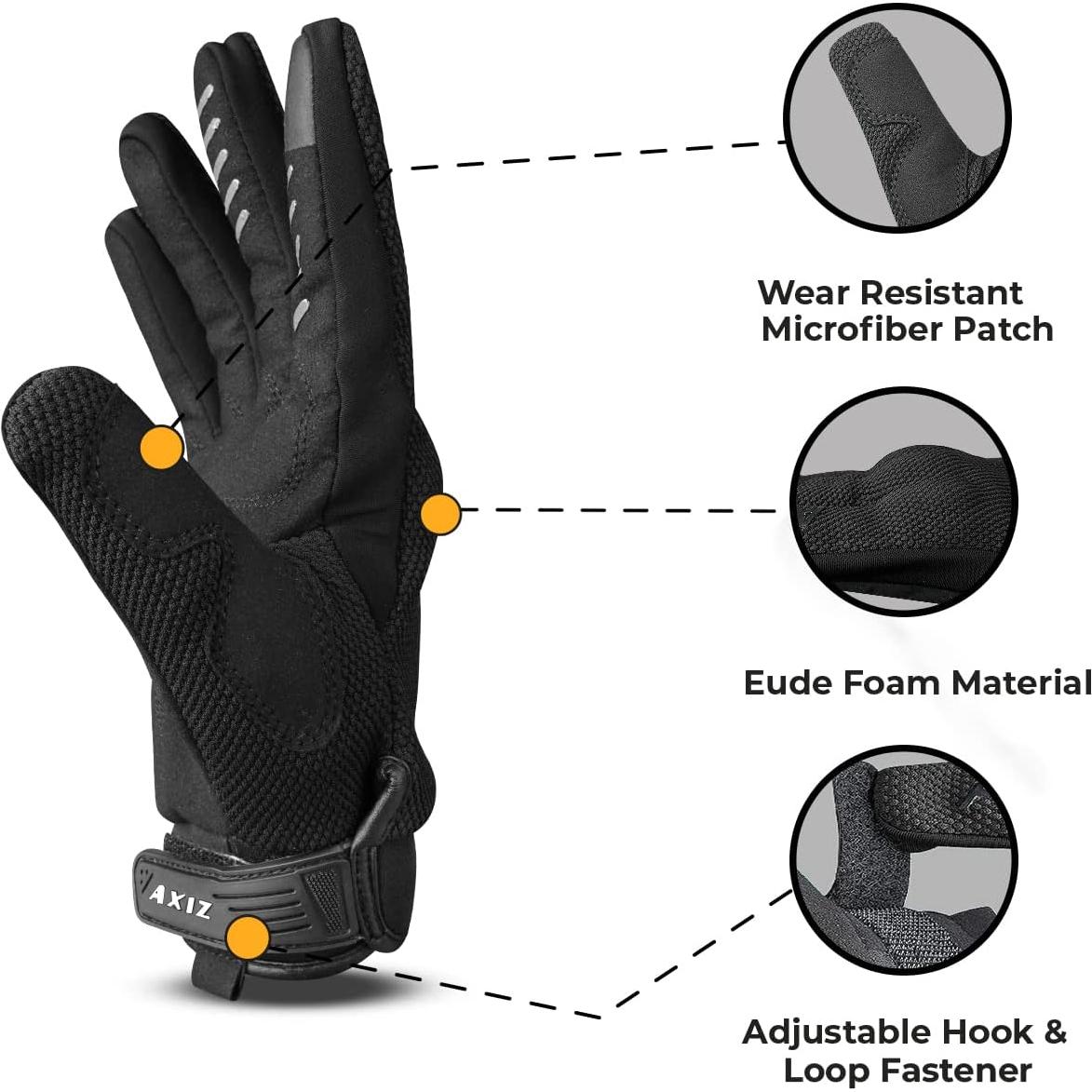 Guantes de Motocicleta AXIZ XX-Large Negro Táctiles