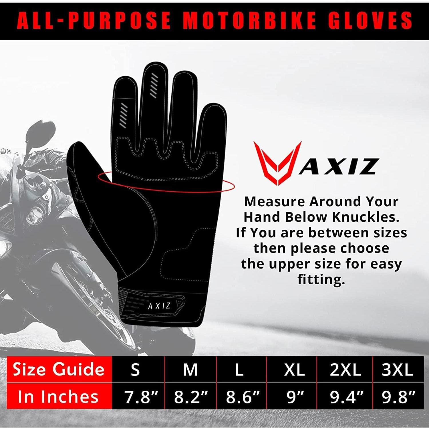 Guantes de Motocicleta AXIZ XX-Large Negro Táctiles