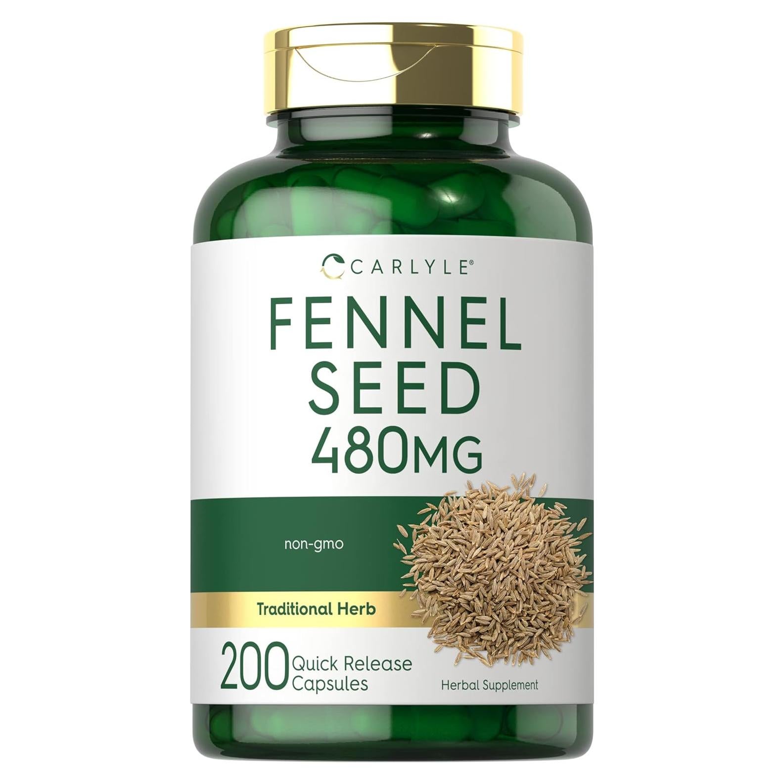 Semilla de Hinojo Carlyle 480mg - 200 Cápsulas Suplemento Herbal