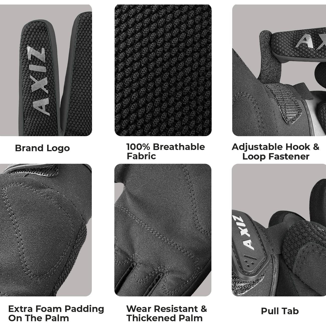 Guantes de Motocicleta AXIZ Tácticos Unisex Negro XX-Large