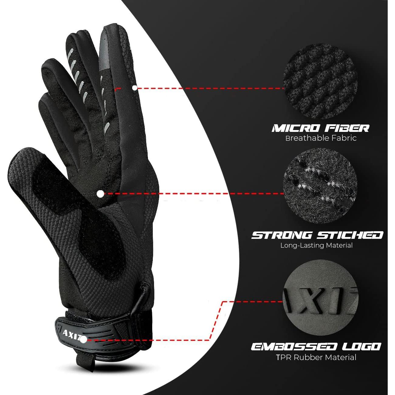 Guantes de Motocicleta AXIZ Tácticos Unisex Negro XX-Large